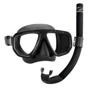 Kit Mergulho Dua Mascara Preta Snorkel Pesca Sub Seasub