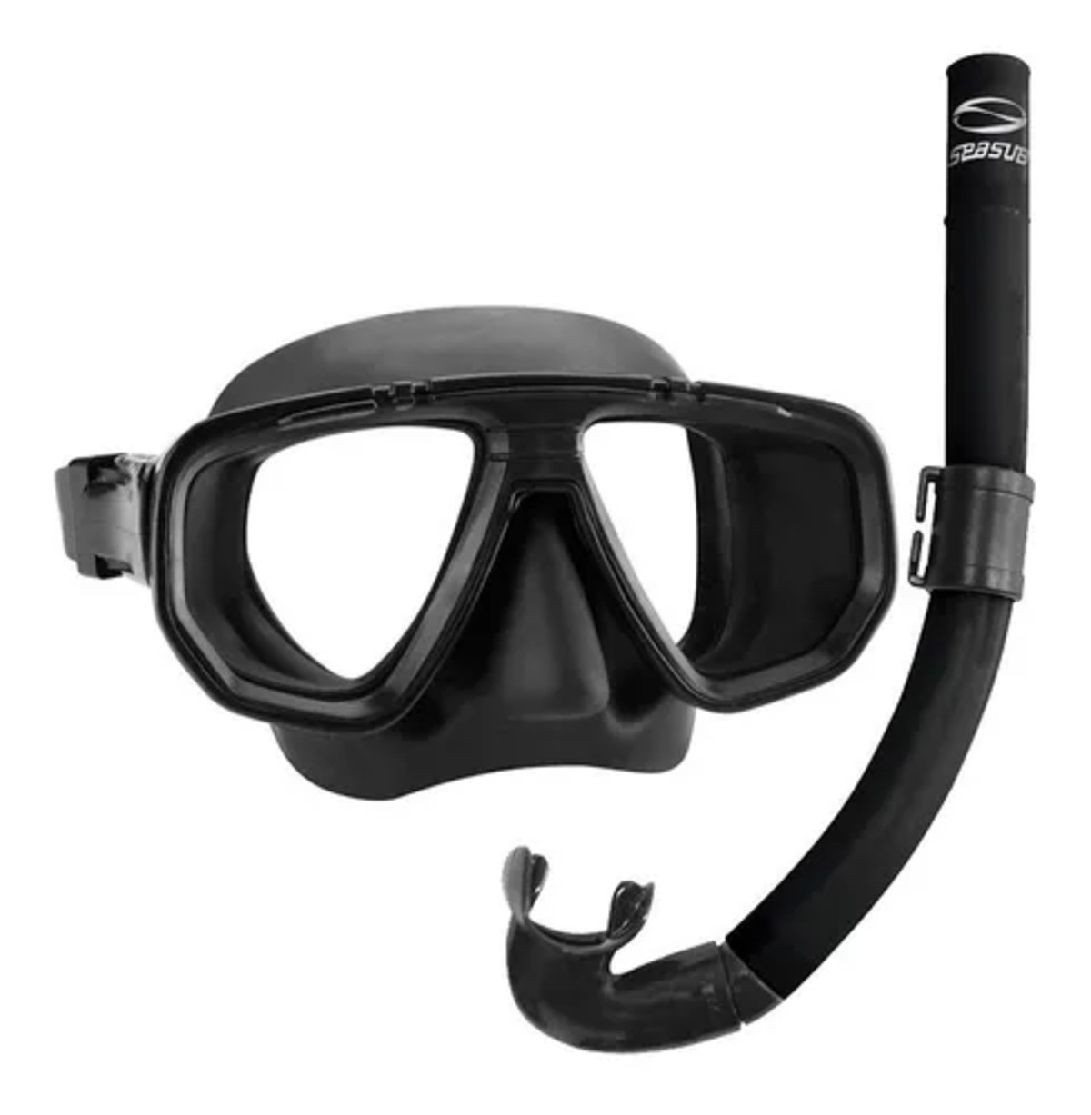Kit Mergulho Dua Mascara Preta Snorkel Pesca Sub Seasub